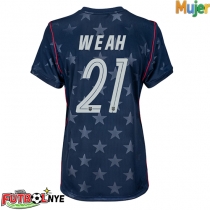 Camiseta Estados Unidos Timothy Weah #21 Visitante Equipación para mujer Mundial 2026 manga corta